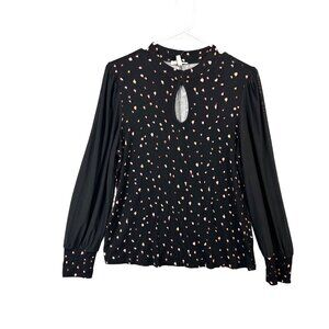 Maurice's Key Front Mesh Long Sleeve Blouse NWT Women's Size M